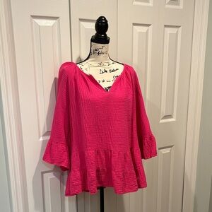 The Pioneer Woman Pink Ruffle Blouse